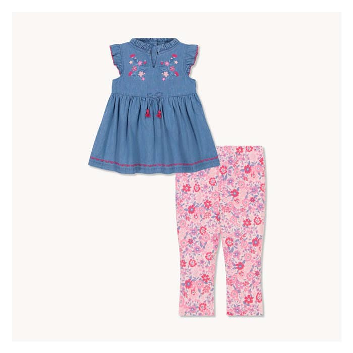 Toddler Girls' 2-Piece Denim Tunic Set